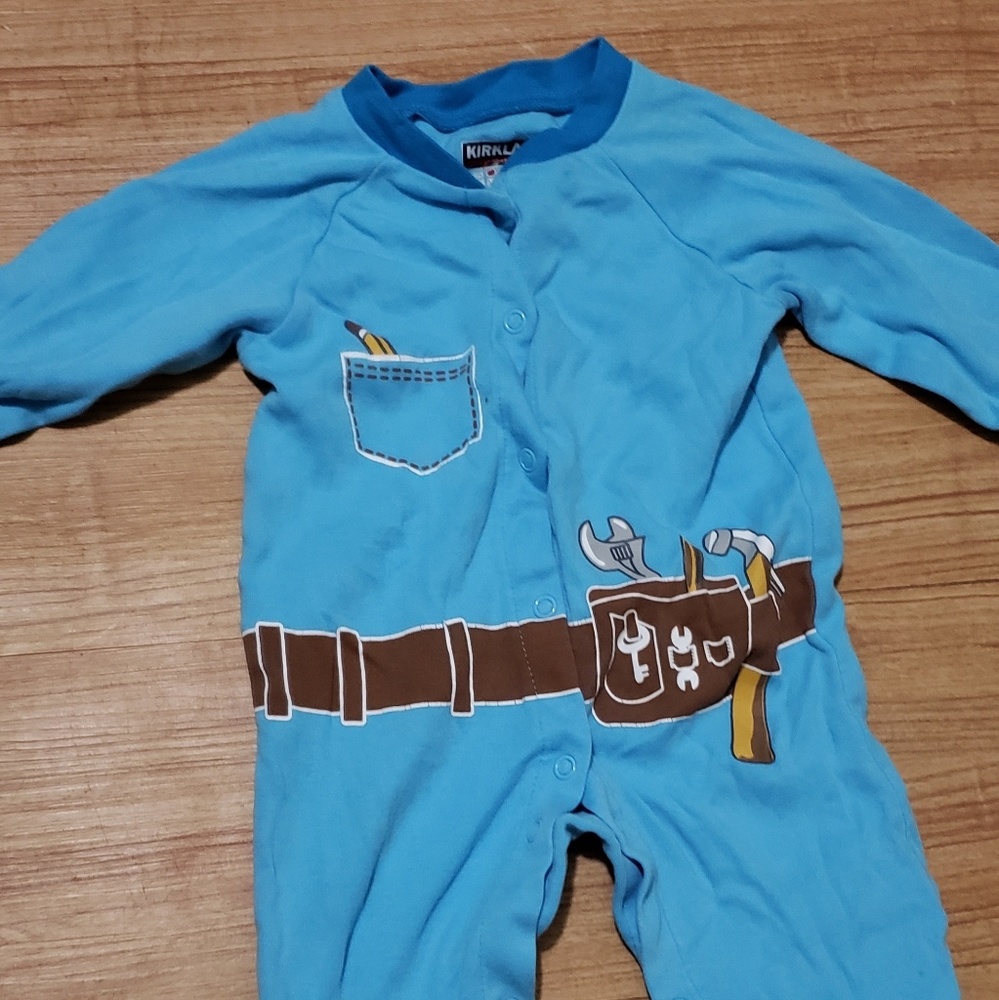 Handyman baby onsie button up costume